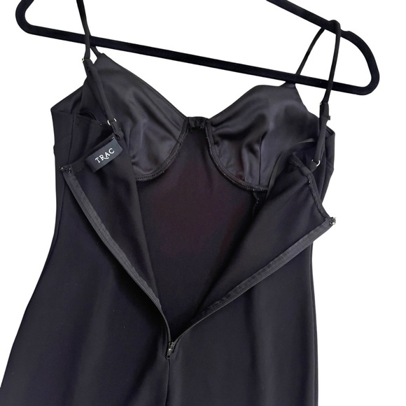 TRAC Y2K Black Mini Dress with Zip Closure LBD - Picture 6 of 11